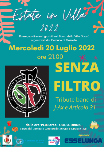Estate in Villa -Concerto Senza Filtro Tribute band J-Ax e Articolo 31