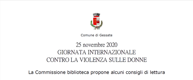 25 novembre Giornata Internazionale per l'eliminazione della violenza contro le Donne - Proposte di letture 