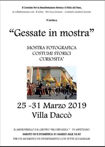 GESSATE IN MOSTRA - Mostra fotografica costumi storici curiosità dal 25 al 31 marzo 2019