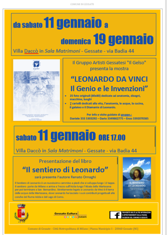Leonardo Da Vinci, la mostra e presentazione del libro "Il sentiero di Leonardo"
