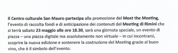 Meet The Meeting - Centro Culturale San Mauro